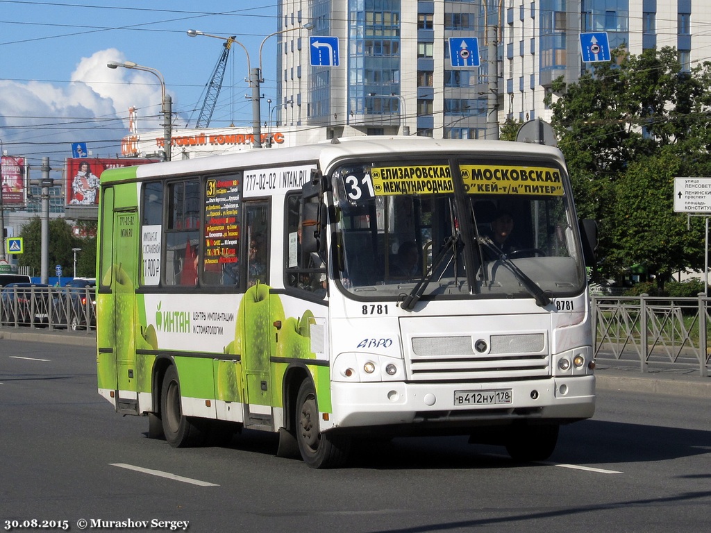 Санкт-Петербург, ПАЗ-320402-05 № 8781