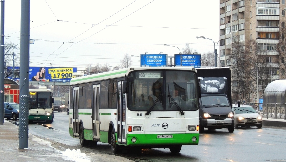 Маршрут автобуса 183 на карте Санкт-Петербурга