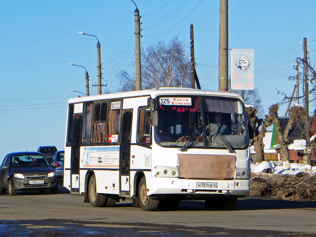 Кировская область, ПАЗ-320402-05 № Н 751 ОВ 43