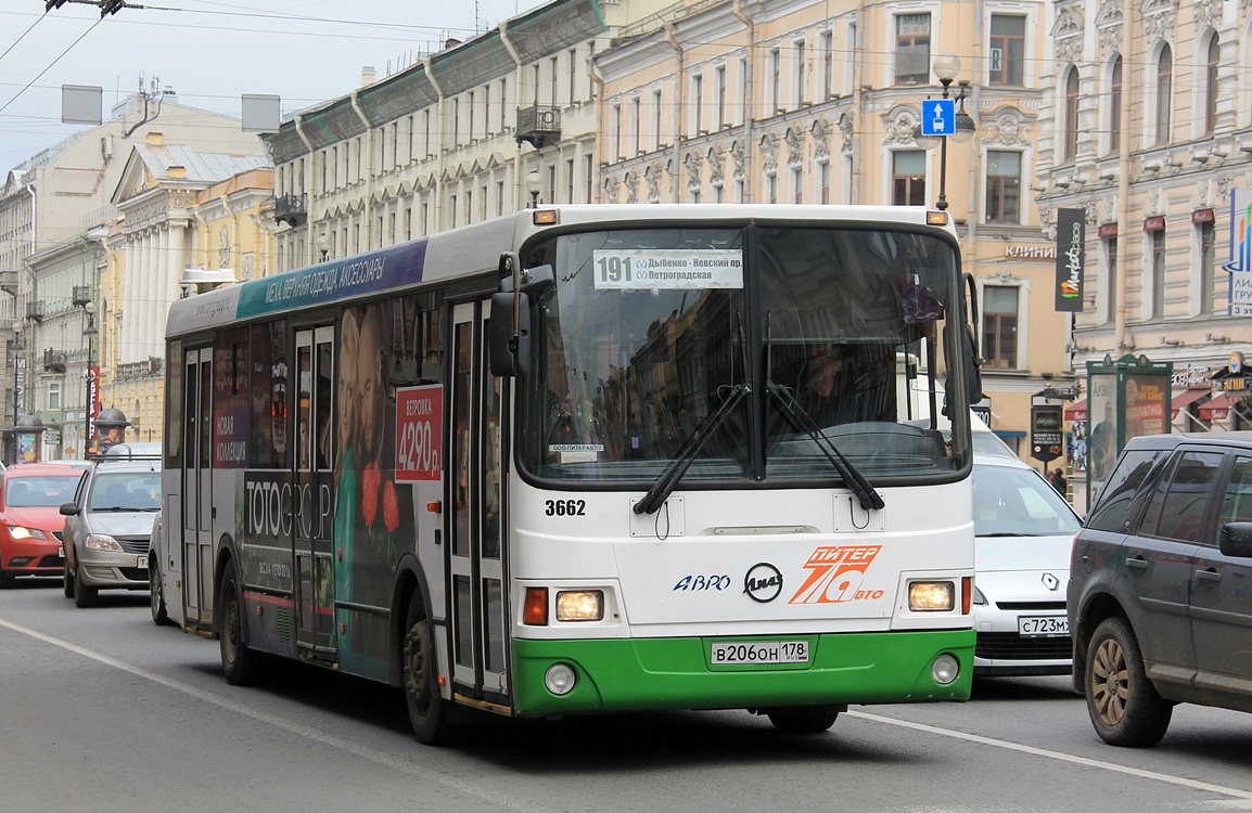 Санкт-Петербург, ЛиАЗ-5293.60 № 3662