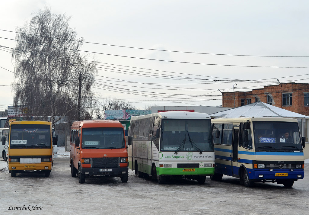 Винницкая область, БАЗ-А079.04 "Эталон" № AB 0378 AA; Винницкая область, Mercedes-Benz T2 609D № 909-91 ВІ; Винницкая область, Ugarte Torino № AB 0692 AA; Винницкая область, БАЗ-А079.24 "Мальва" № AB 0689 AA; Винницкая область — Разные фотографии