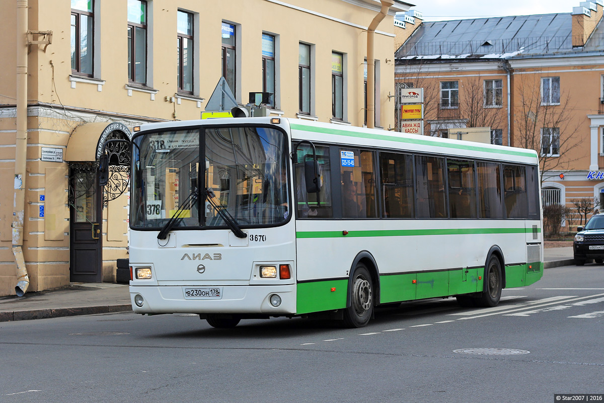 Санкт-Петербург, ЛиАЗ-5293.60 № 3670