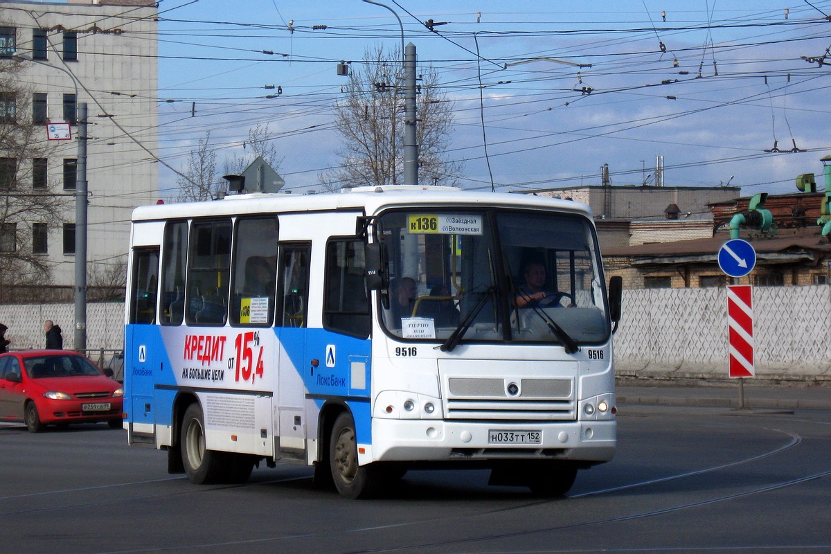 Санкт-Петербург, ПАЗ-320302-08 № 9516