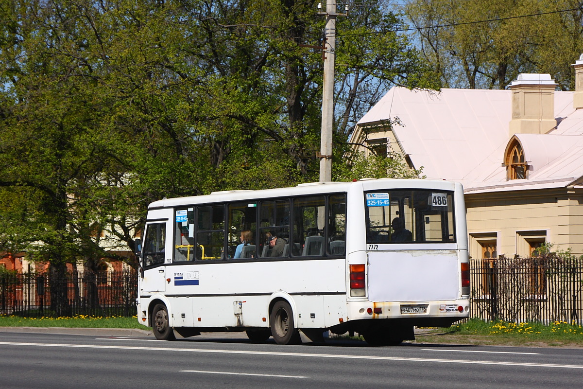 Санкт-Петербург, ПАЗ-320412-05 № 7772