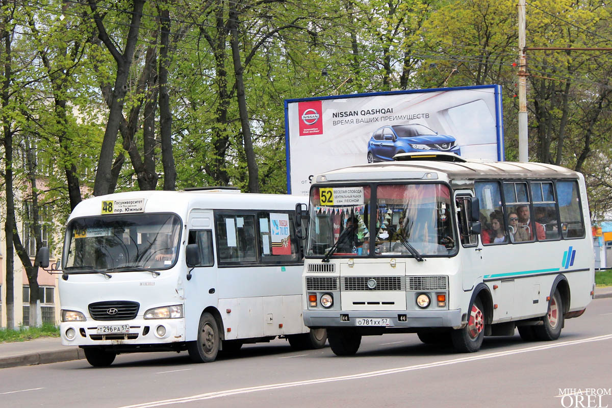Орловская область, ПАЗ-32053 № О 781 ХХ 57