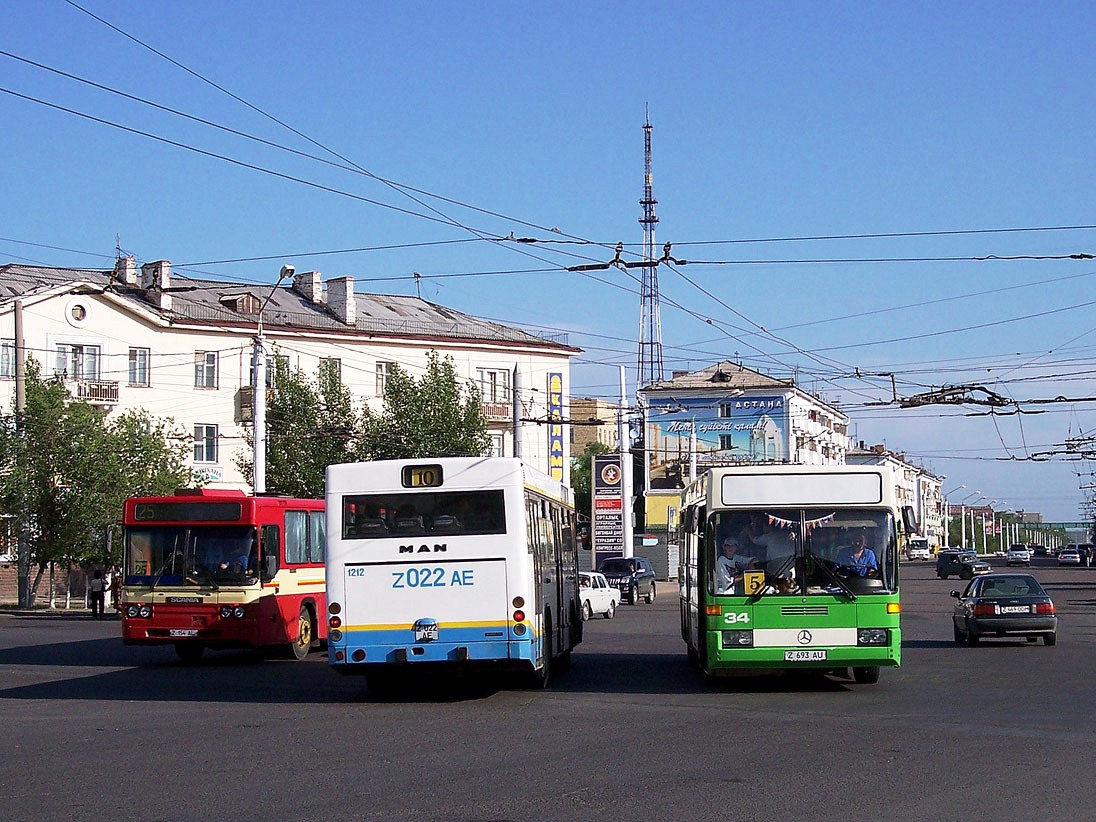 Астана, MAN A60 SL232 № 1212; Астана, Mercedes-Benz O405 № 2134