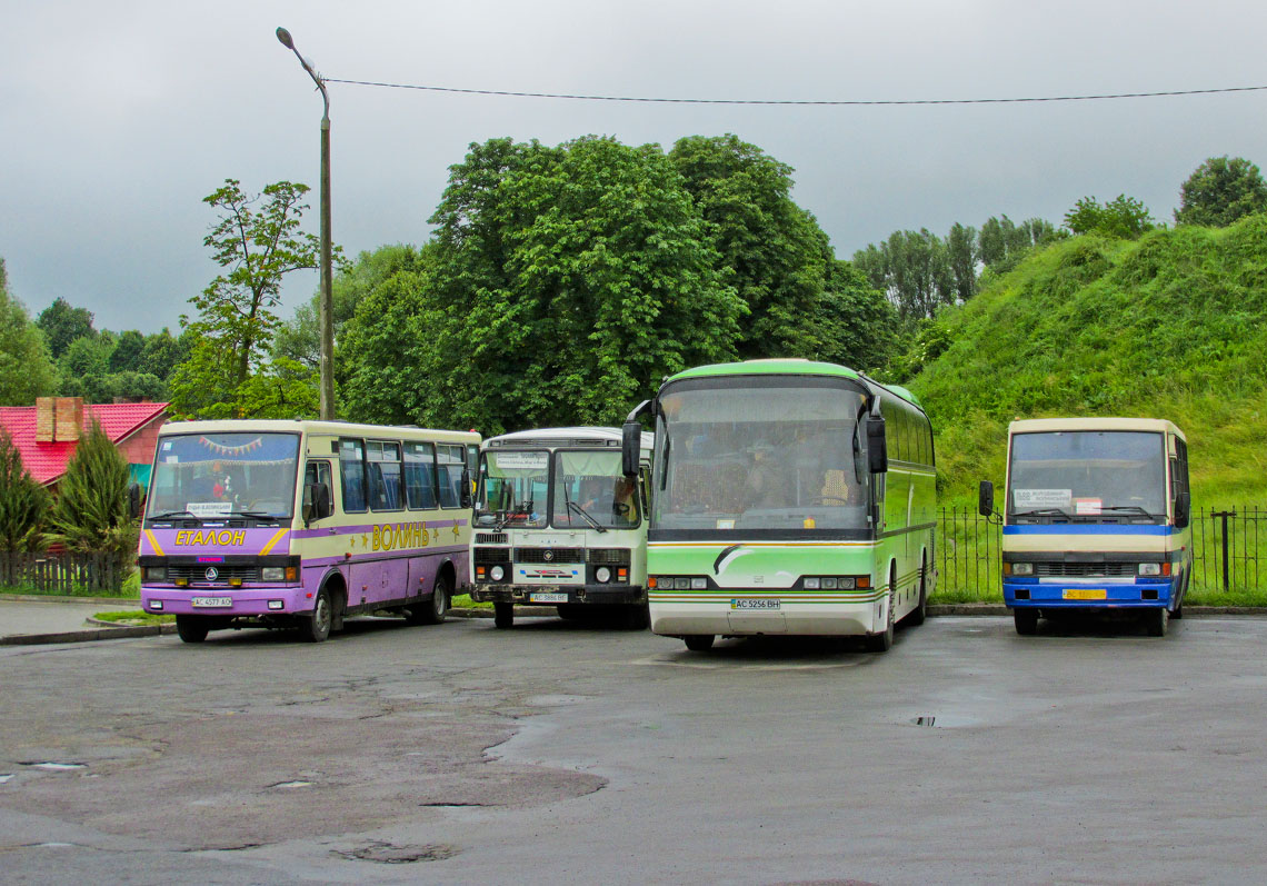 Волынская область, Neoplan N214SHD Jetliner № AC 5256 BH; Львовская область, БАЗ-А079.23 "Мальва" № BC 1310 AA; Волынская область — Автобусные вокзалы, станции и конечные остановки