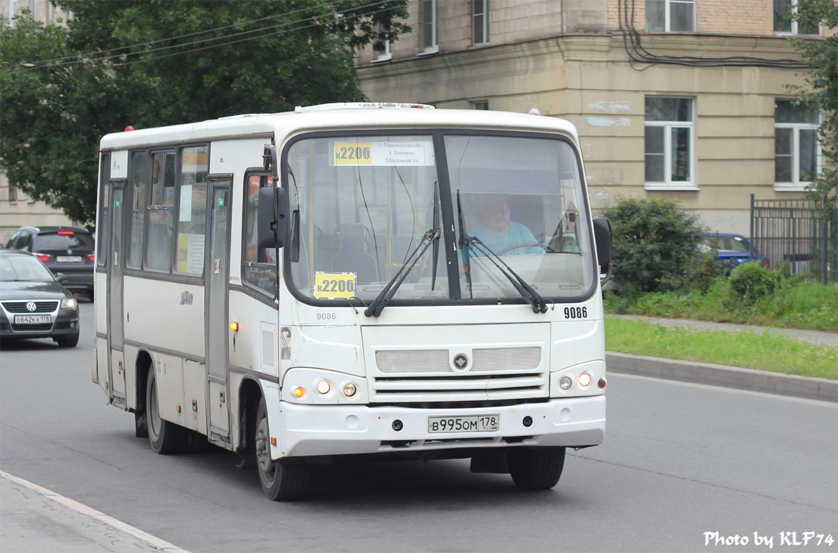 Санкт-Петербург, ПАЗ-320402-05 № 9086