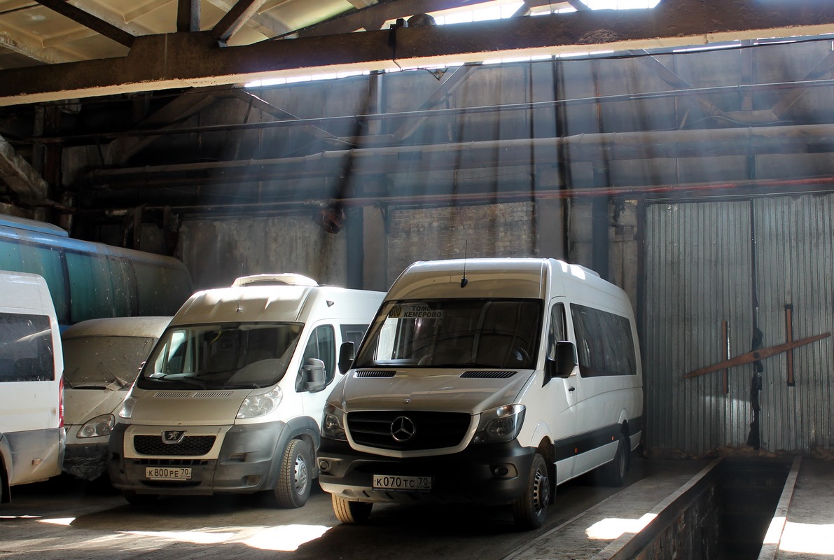 Oblast Tomsk, Nizhegorodets-2227SK (Peugeot Boxer) Nr. К 800 РЕ 70; Oblast Tomsk, Luidor-223602 (MB Sprinter) Nr. К 070 ТС 70