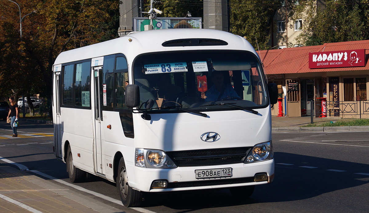 Krasnodar region, Hyundai County Kuzbass # Е 908 АЕ 123