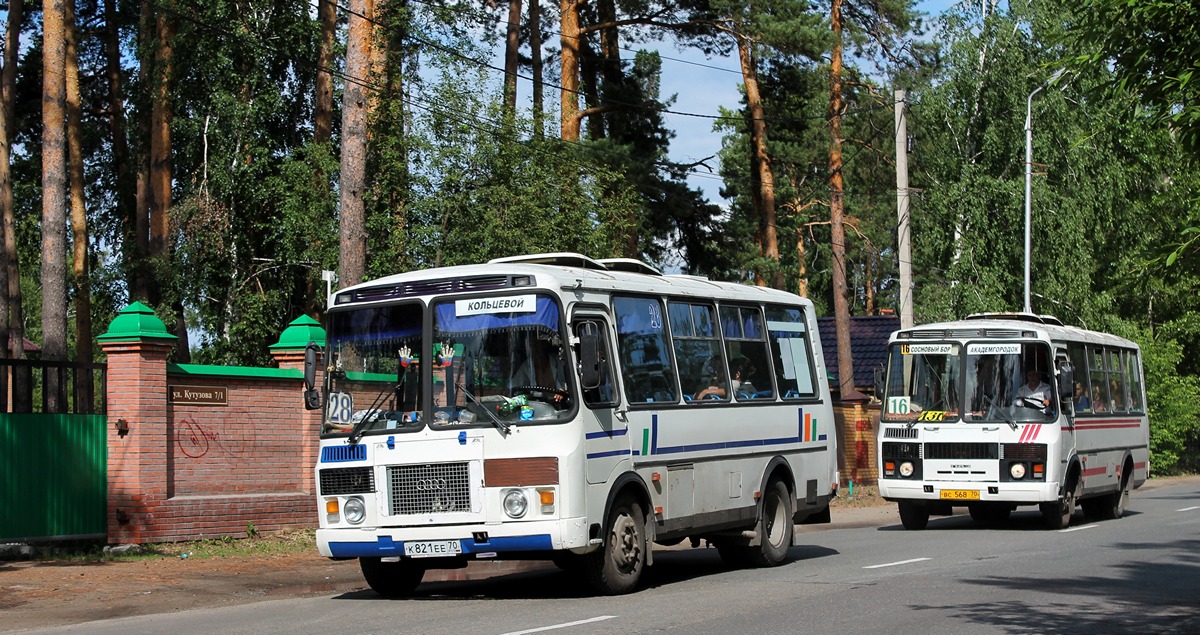 Томская область, ПАЗ-32054 № К 821 ЕЕ 70; Томская область, ПАЗ-32051-110 № ВС 568 70