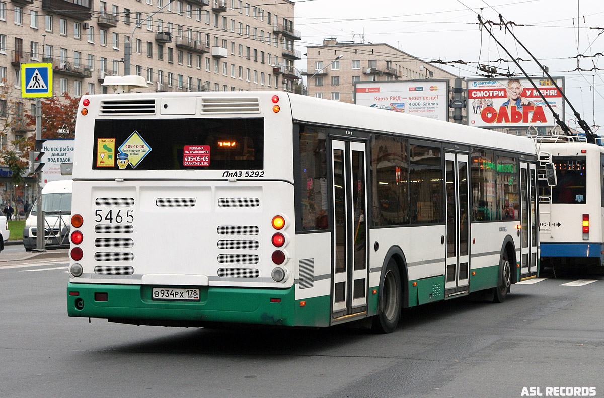 Санкт-Петербург, ЛиАЗ-5292.60 № 5465