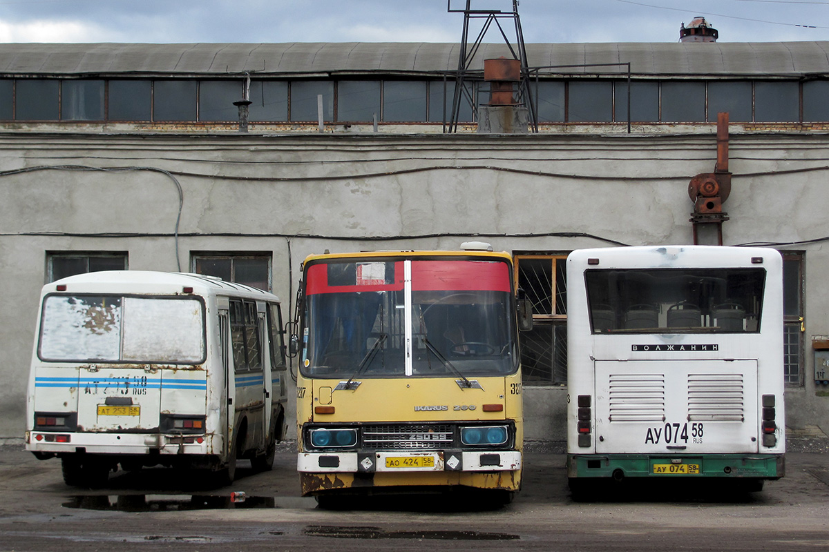 Пензенская область, ПАЗ-32054 № 858; Пензенская область, Ikarus 260.50 № 3237; Пензенская область, Волжанин-5270-10-04 № 1073; Пензенская область — АТП