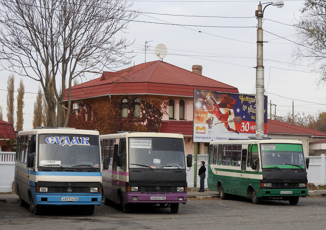 Республика Крым, БАЗ-А079.25 "Мальва" № А 871 ТК 82; Республика Крым, БАЗ-А079.23 "Мальва" № К 465 КР 82; Республика Крым, БАЗ-А079.23 "Мальва" № А 311 ТР 82; Республика Крым — Разные фотографии