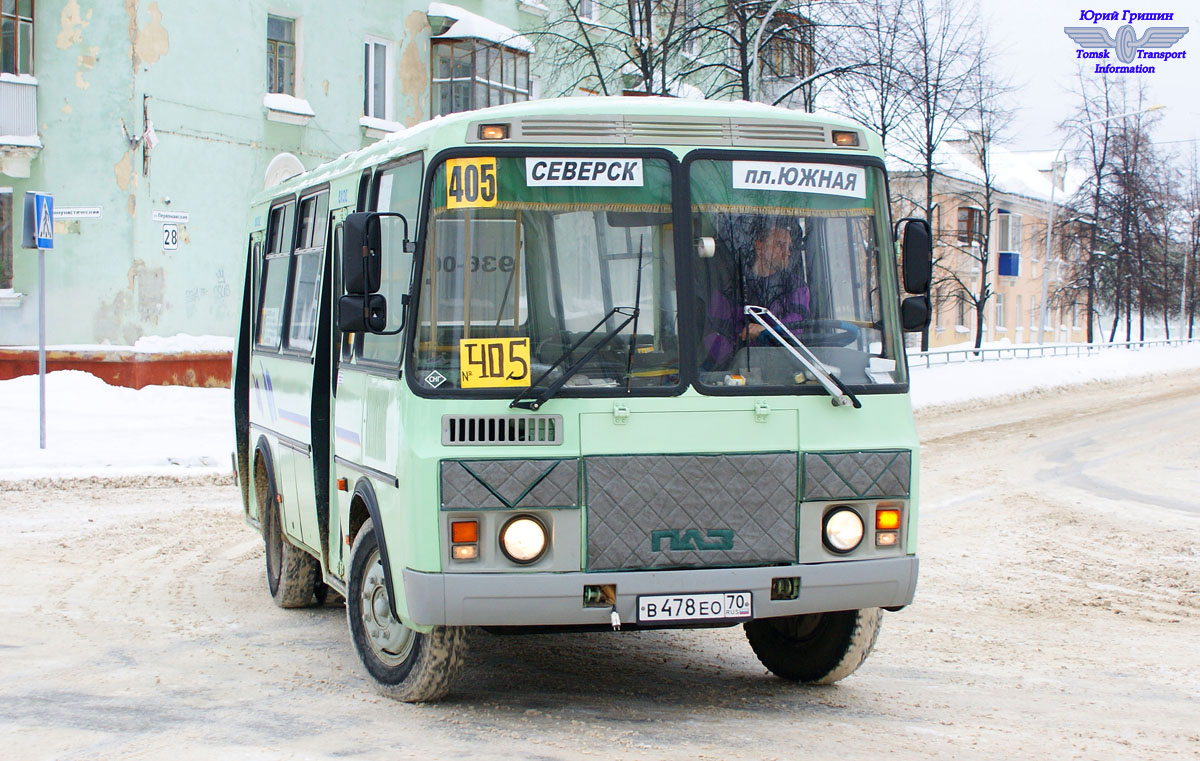 Томская область, ПАЗ-32053 № В 478 ЕО 70