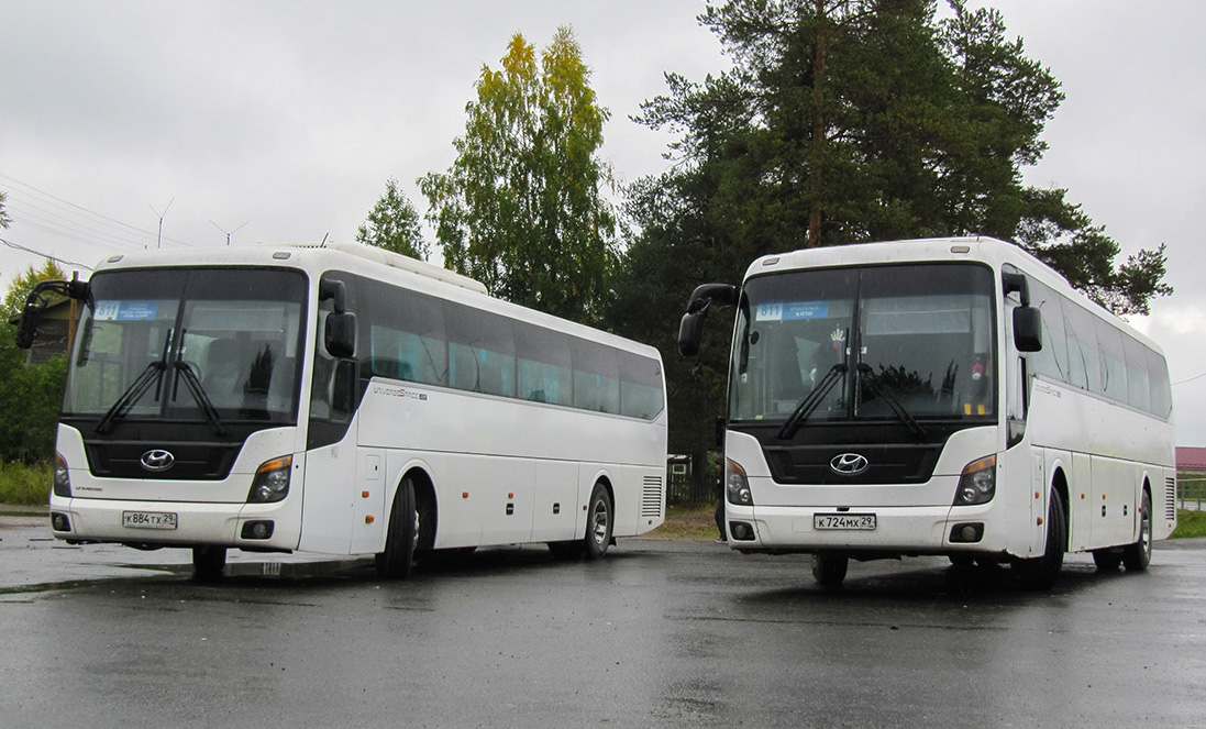 Архангельская область, Hyundai Universe Space Luxury № К 884 ТХ 29; Архангельская область, Hyundai Universe Space Luxury № К 724 МХ 29