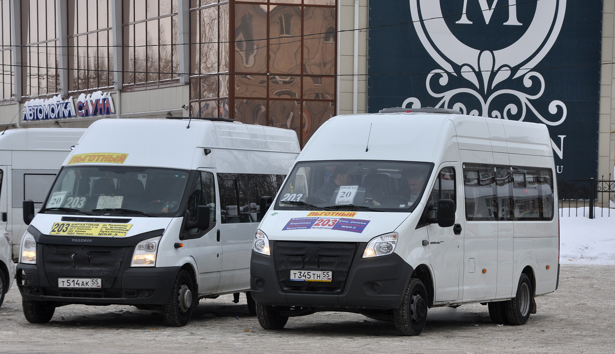 Omsk region, Sollers Bus B-BF (Ford Transit) Nr. Т 514 АК 55; Omsk region, GAZ-A65R35 Next Nr. Т 345 ТН 55