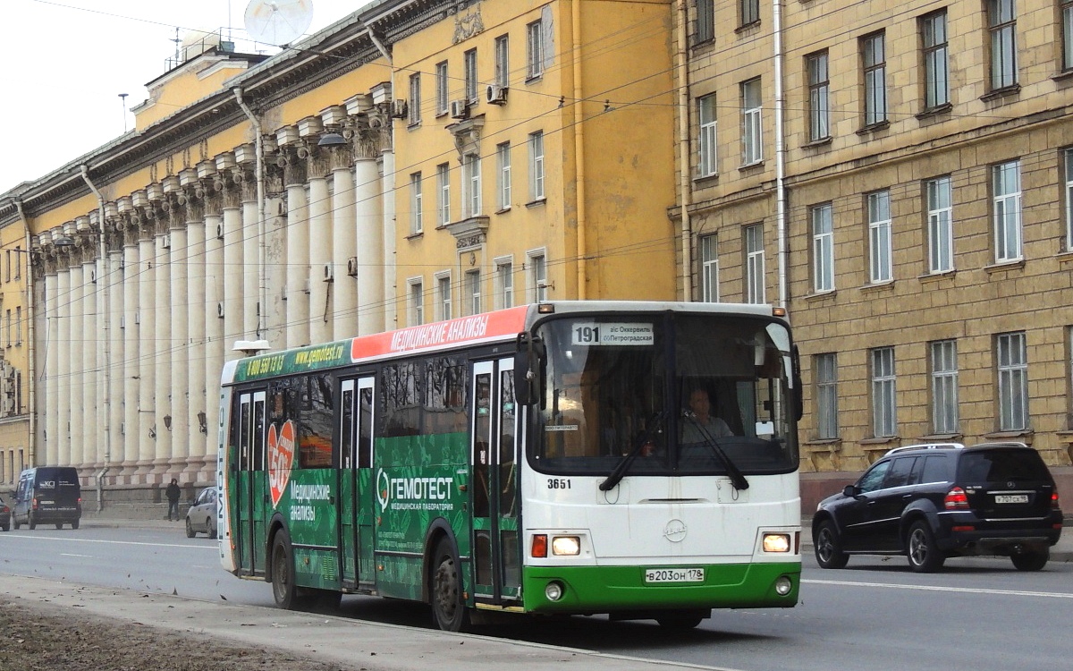 Санкт-Петербург, ЛиАЗ-5293.60 № 3651