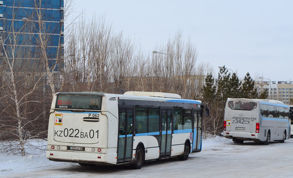 Astana, Irisbus Citelis 12M # P062; Astana, Hyundai Universe Space Luxury # P009