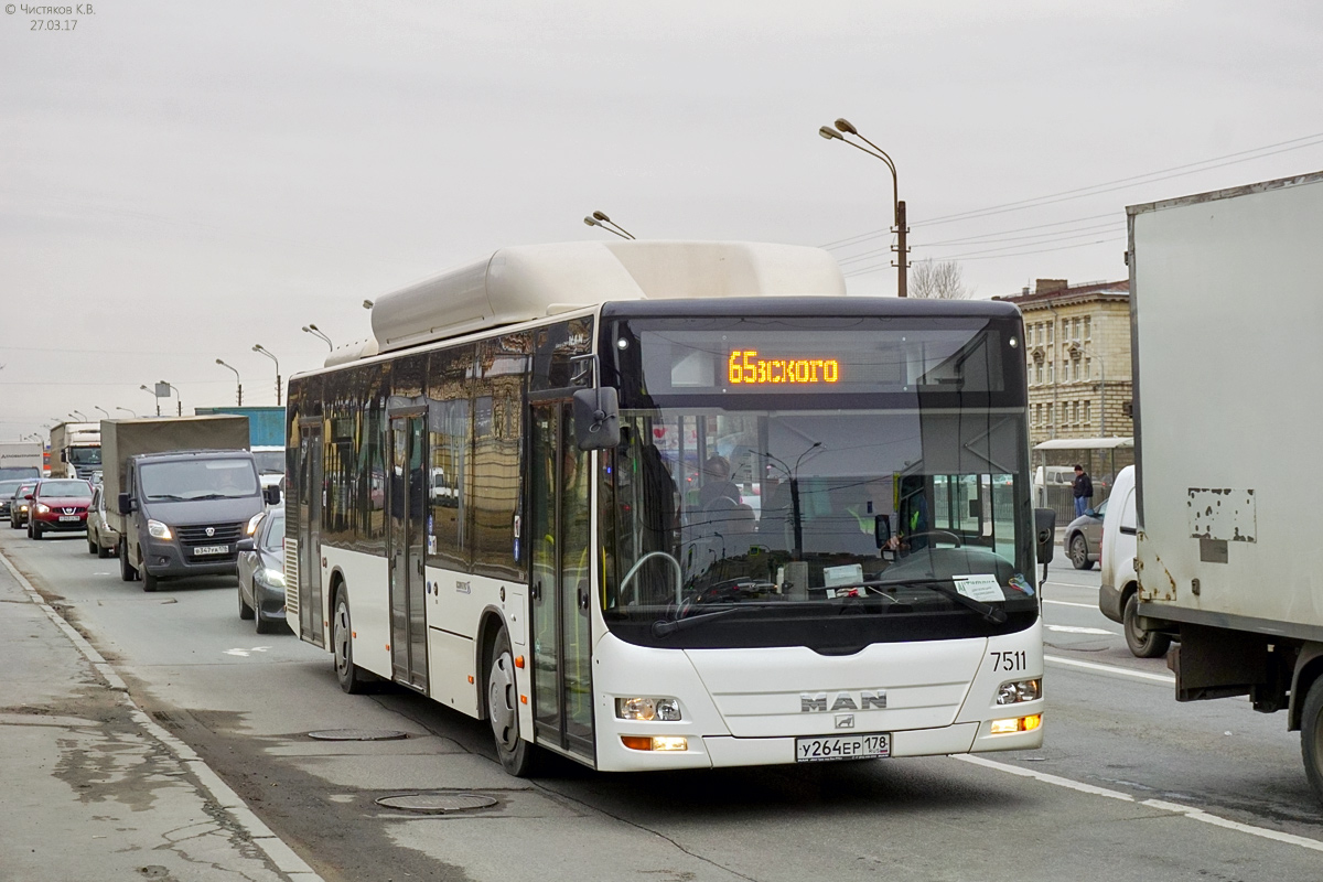 Санкт-Петербург, MAN A21 Lion's City NL313 CNG № 7511