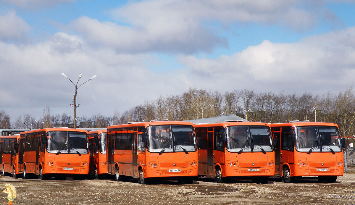 Ніжагародская вобласць, ПАЗ-320414-05 "Вектор" № О 318 ОР 152; Ніжагародская вобласць, ПАЗ-320414-05 "Вектор" № О 333 ОР 152; Ніжагародская вобласць — Автопарки; Ніжагародская вобласць — Новые автобусы