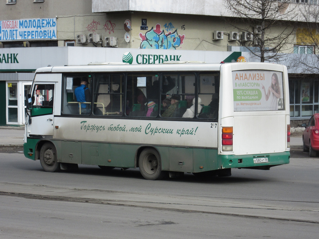 Вологодская область, ПАЗ-320402-03 № О 580 НТ 58