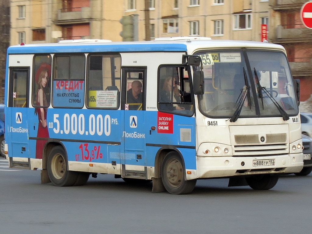 Санкт-Петербург, ПАЗ-320302-08 № 9451