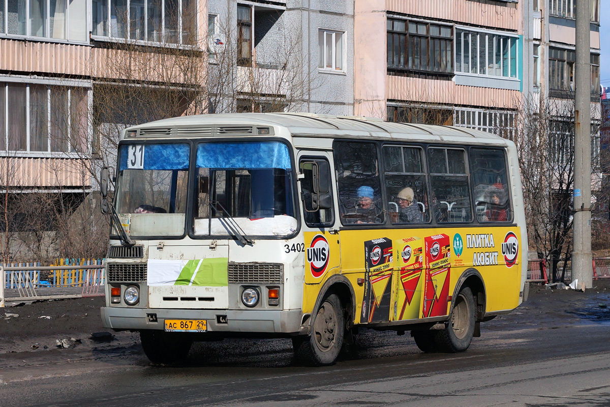 Архангельская область, ПАЗ-32054 № 3402