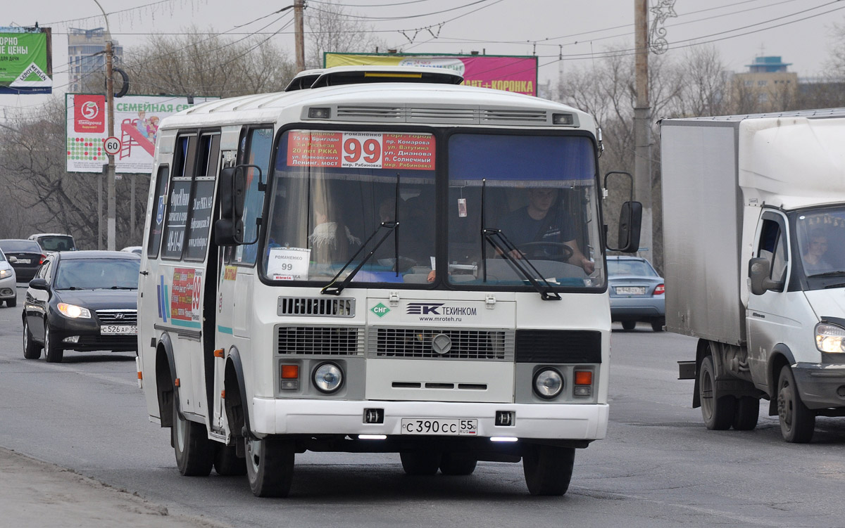 Омская область, ПАЗ-32053 № С 390 СС 55