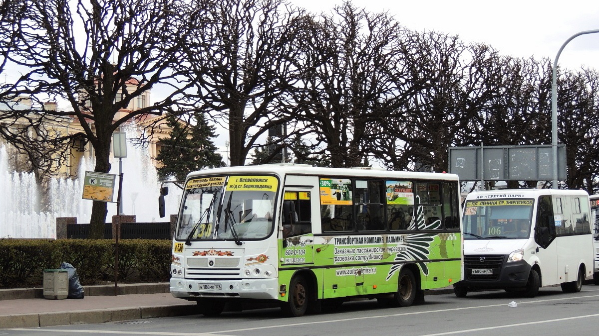 Санкт-Петербург, ПАЗ-320402-05 № В 186 МК 178