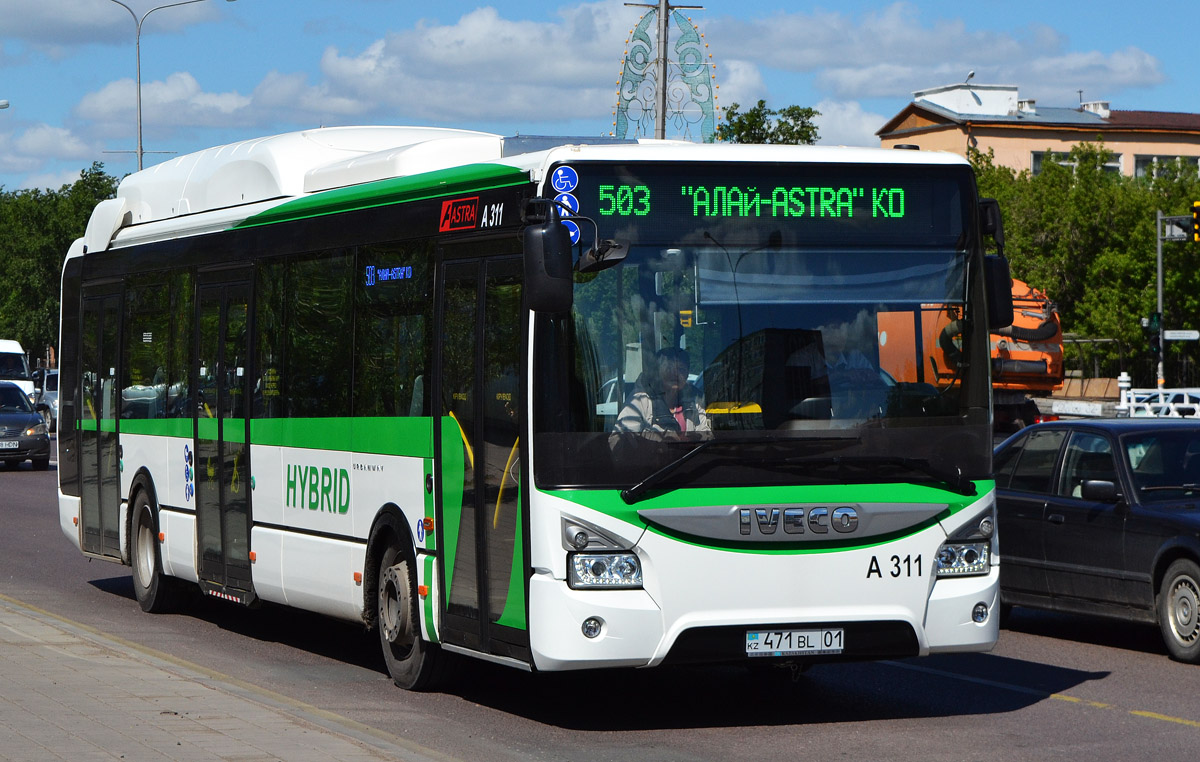 Астана, IVECO Urbanway 12M Hybrid № A311 — Фото — Автобусный транспорт