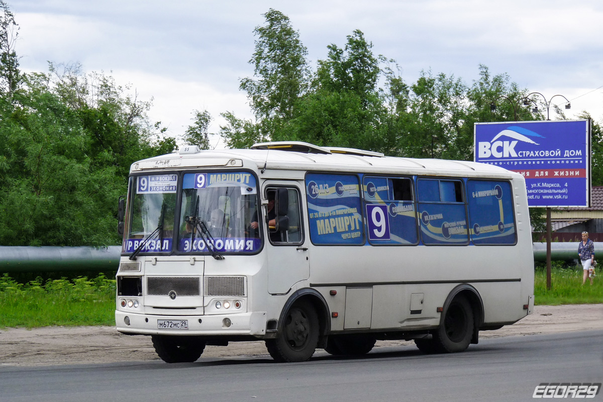 Архангельская область, ПАЗ-32054 № М 672 МС 29 — Фото — Автобусный транспорт