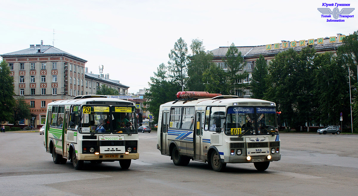 Томская область, ПАЗ-32054 № АА 678 70; Томская область, ПАЗ-32054 № С 937 ВЕ 102; Томская область — Разные фотографии — Северск