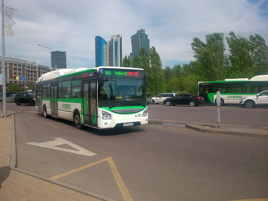 Астана, IVECO Urbanway 12M Hybrid № A301 — Фото — Автобусный транспорт