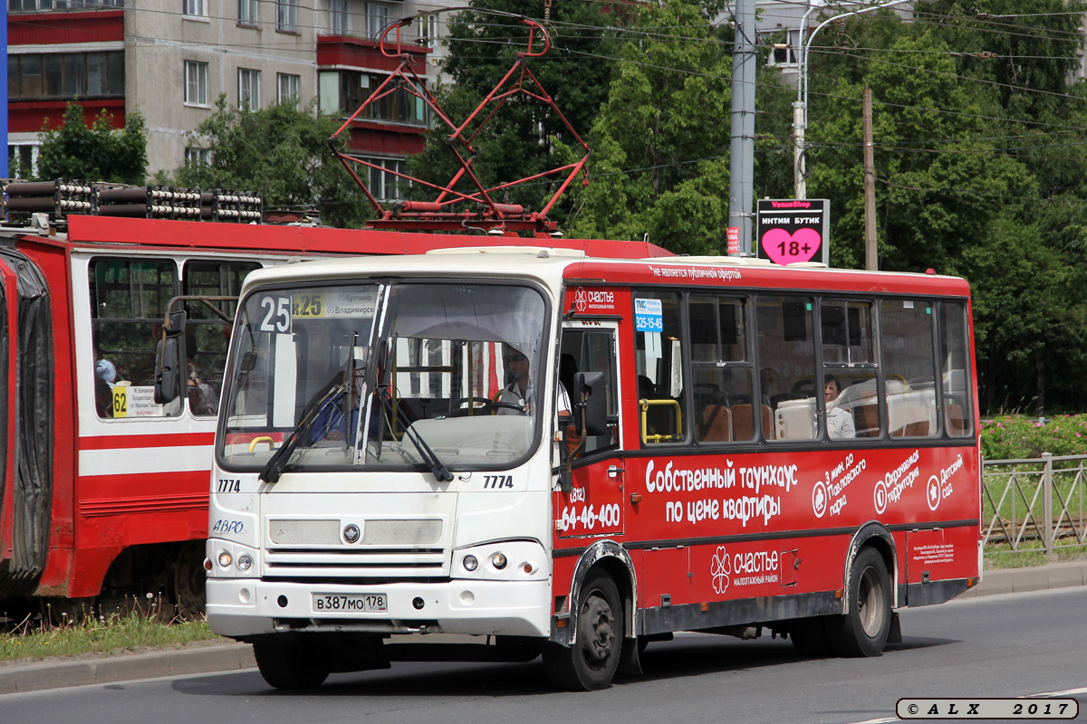 Санкт-Петербург, ПАЗ-320412-05 № 7774