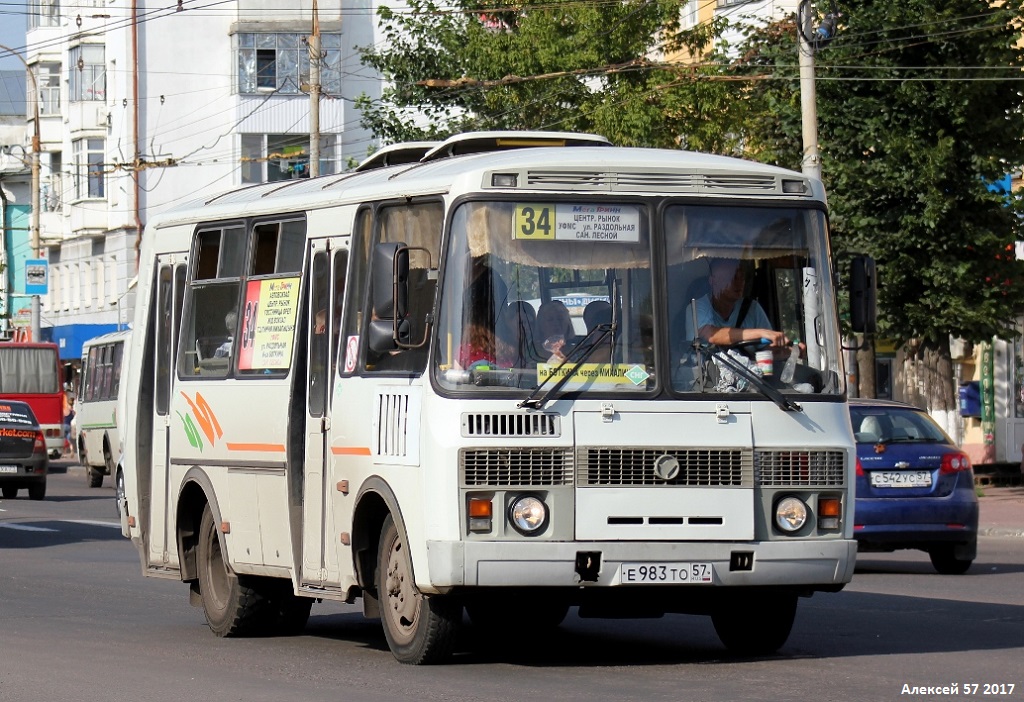 Орловская область, ПАЗ-32054 № Е 983 ТО 57