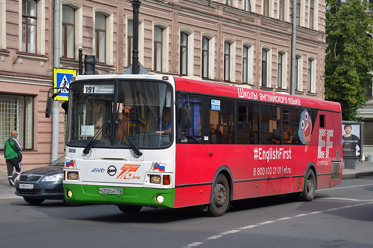 Санкт-Петербург, ЛиАЗ-5293.60 № 3650