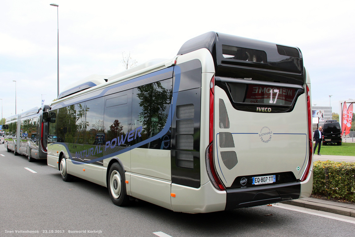 Frankreich, IVECO Urbanway 10.8M Nr. EQ-807-TT; Belgien — Busworld-2017