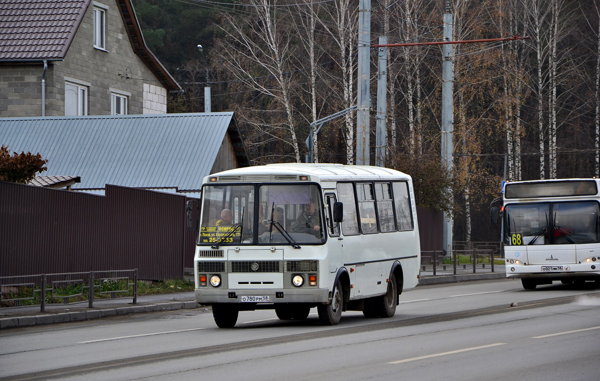 Пензенская вобласць, ПАЗ-32054 № О 780 РМ 58