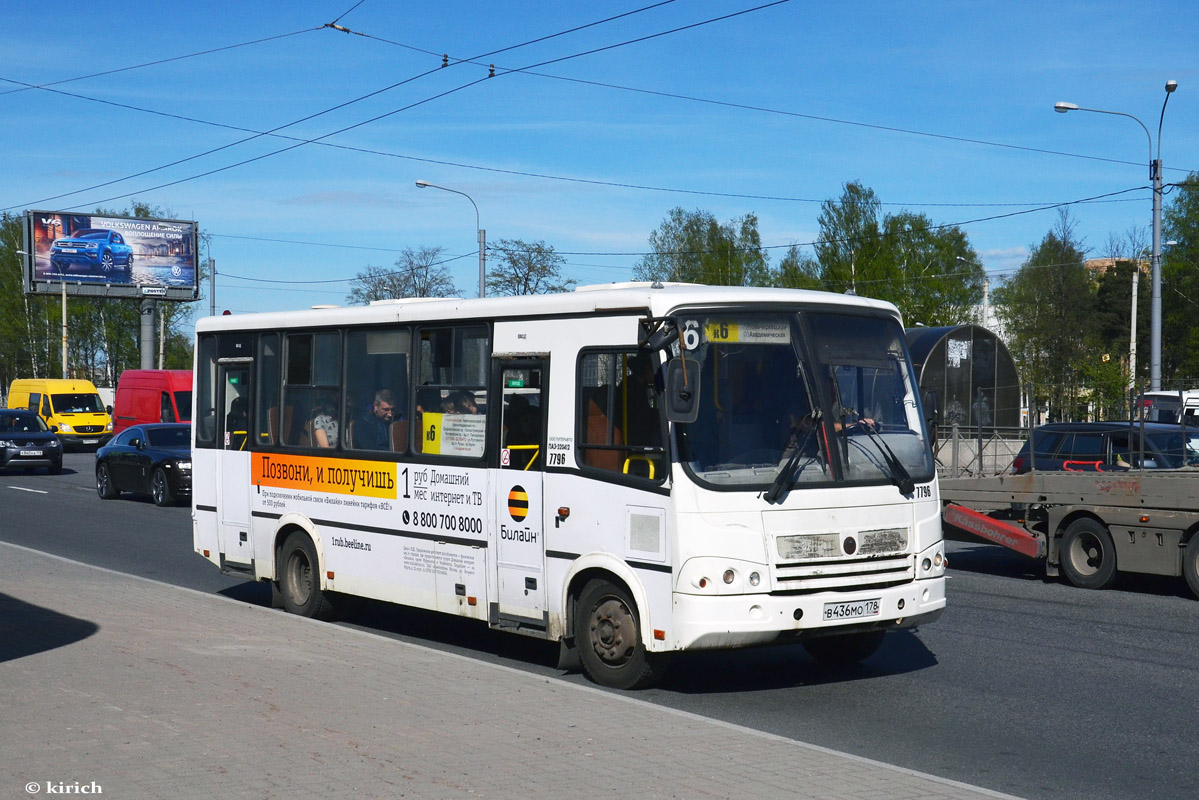 Санкт-Петербург, ПАЗ-320412-05 № 7796