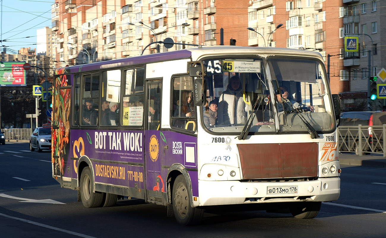 Санкт-Петербург, ПАЗ-320412-05 № 7600