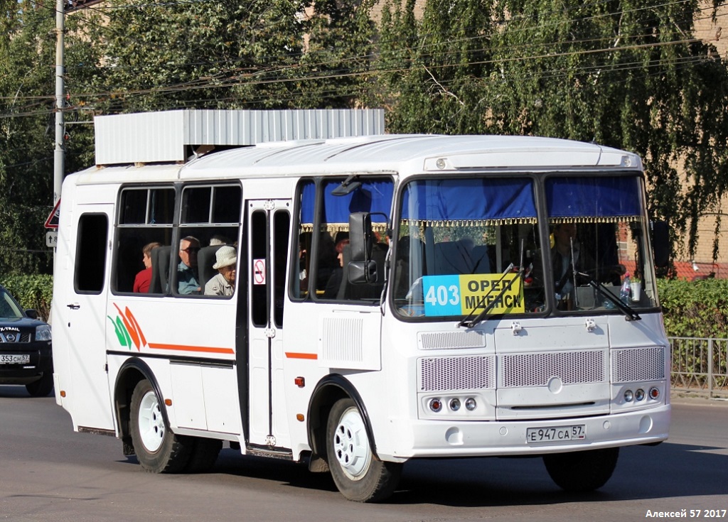 Орловская область, ПАЗ-32053 № Е 947 СА 57