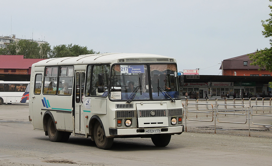 Челябинская область, ПАЗ-32053 № М 032 РТ 174