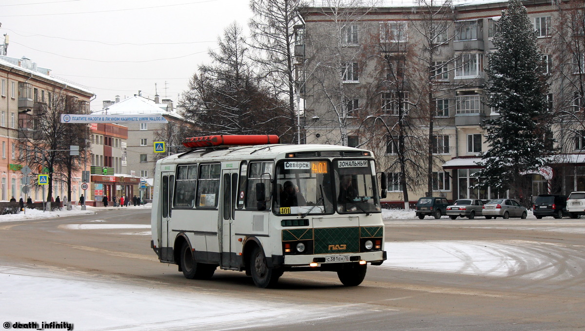 Томская область, ПАЗ-32051-110 № С 381 ЕН 70