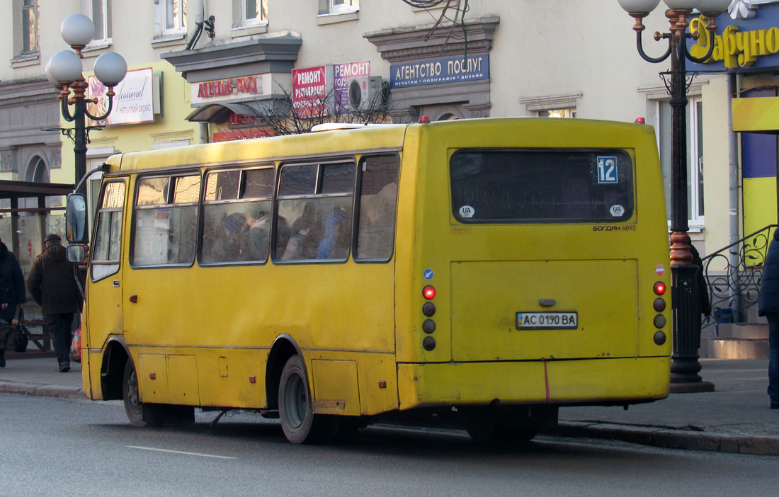 Volinskaya region, Bogdan A09202 № AC 0190 BA