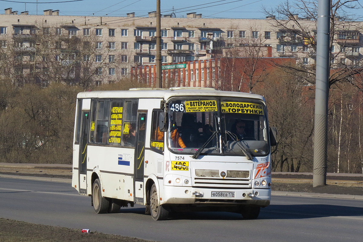 Санкт-Петербург, ПАЗ-320412-05 № 7574