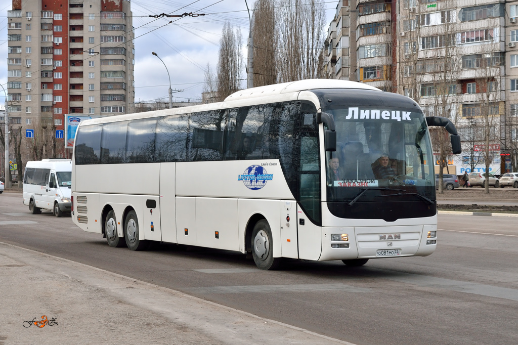 Липецкая область, MAN R08 Lion's Coach L RHC444 L № О 081 МО 33