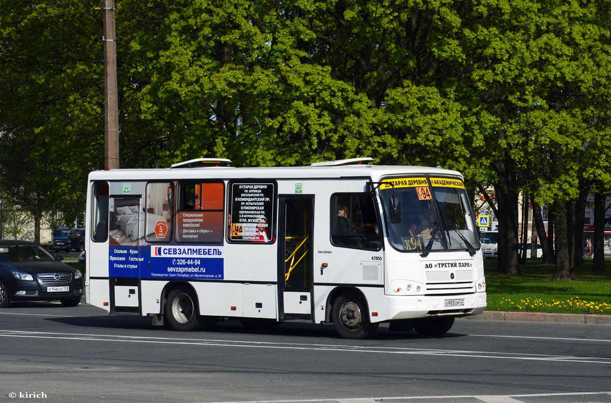 Санкт-Петербург, ПАЗ-320402-05 № О 955 ОР 47