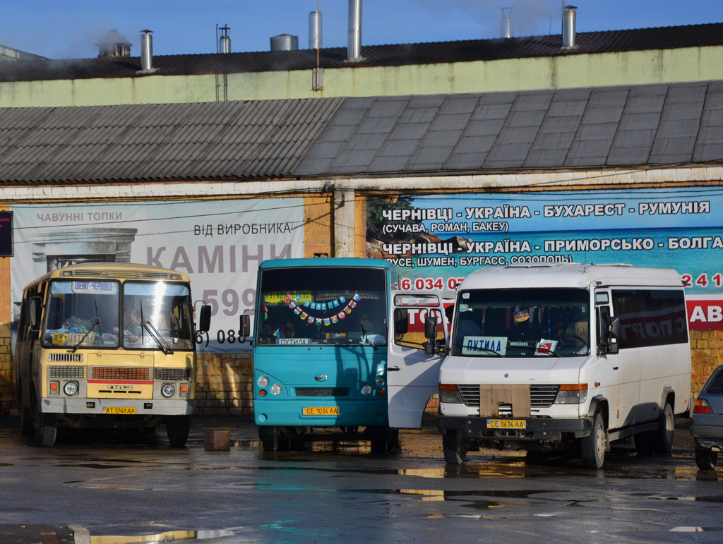 Черновицкая область, ПАЗ-4234 № AT 1749 AA; Черновицкая область, I-VAN A07A1-60 № CE 1036 AA; Черновицкая область, Mercedes-Benz Vario 814D № CE 0636 AA; Черновицкая область — Разные фотографии