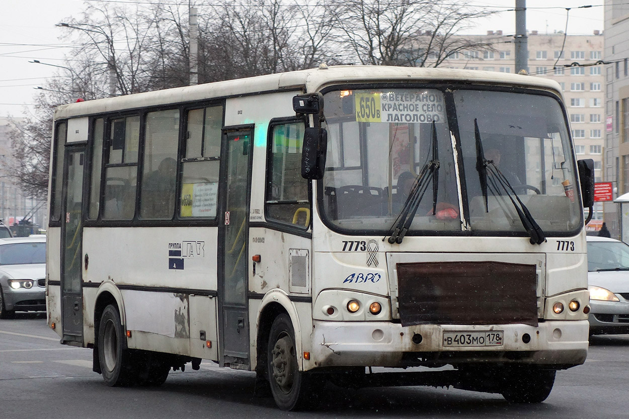 Санкт-Петербург, ПАЗ-320412-05 № 7773